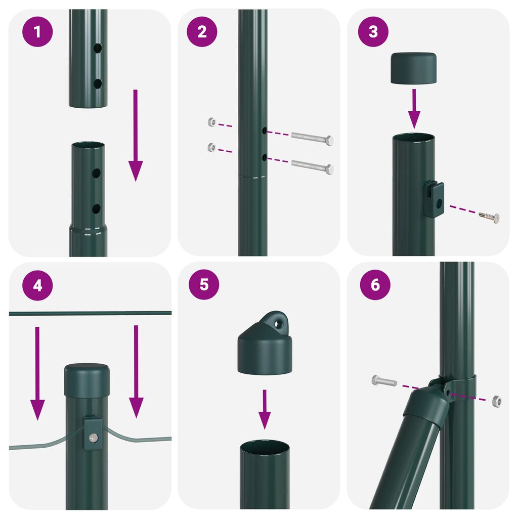 vidaXL Euro Fence με 13 Σωρούς Φλάντζας 1.2x25 μ Γαλβανισμένο Ατσάλι