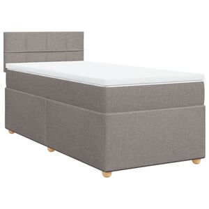 vidaXL Κρεβάτι Boxspring με Στρώμα Taupe 90x190 εκ.Υφασμάτινο
