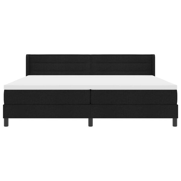 vidaXL Κρεβάτι με ελατήρια Μαύρο 200 x 200 cm Ύφασμα και αφρός