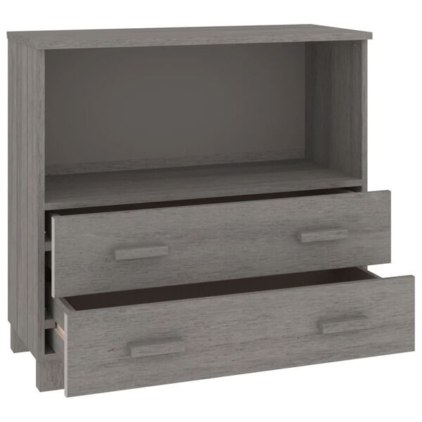 vidaXL Ντουλάπι HAMAR Αν. Γκρι 85 x 35 x 80 εκ. από Μασίφ Ξύλο Πεύκου