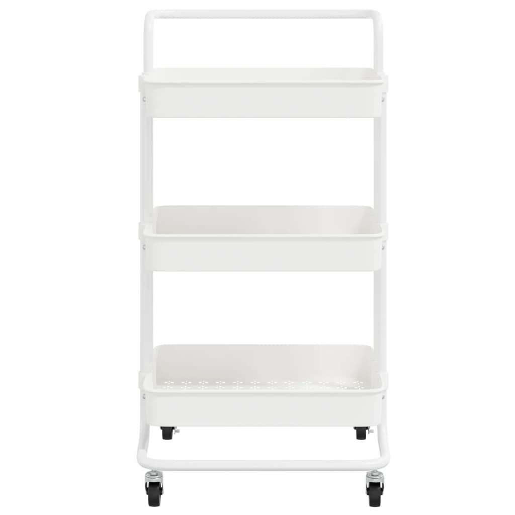 vidaXL Τρόλεϊ Κουζίνας 3 Επιπέδων Λευκό 42 x 35 x 85 εκ. Σίδερο/ABS