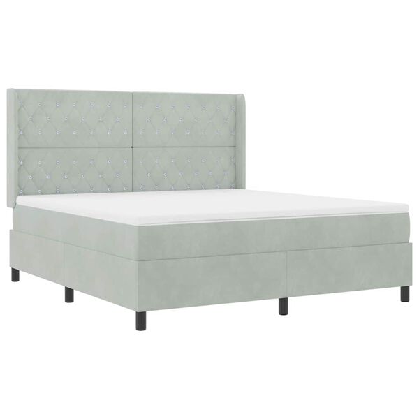 vidaXL &Kappa;&rho;&epsilon;&beta;ά&tau;&iota; Box Spring LED &mu;&epsilon; &Sigma;&tau;&rho;ώ&mu;&alpha; &Alpha;&nu;&omicron;&iota;&chi;&tau;ό &gamma;&kappa;&rho;&iota; 180 x 200 cm