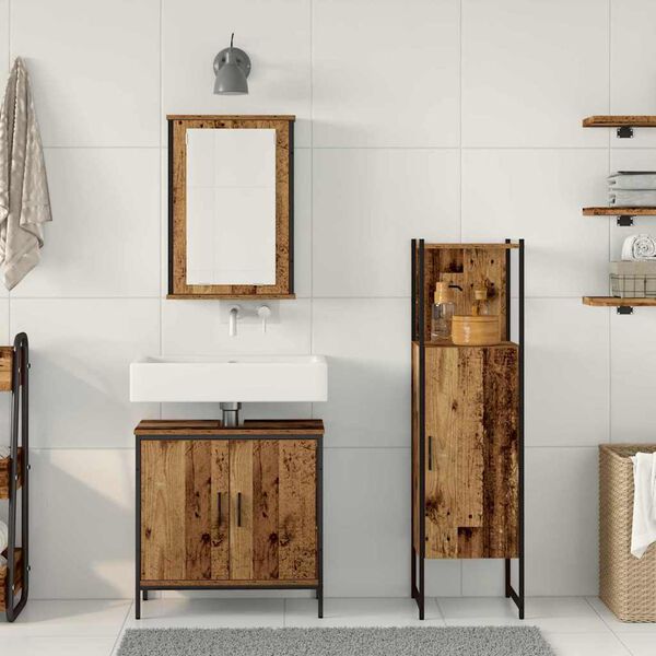 vidaXL &Sigma;&epsilon;&tau; &Epsilon;&pi;ί&pi;&lambda;&omega;&nu; &Mu;&pi;ά&nu;&iota;&omicron;&upsilon; &mu;&epsilon; &pi;ό&rho;&tau;&alpha; 3 pcs &Kappa;&alpha;&phi;έ 33 x 33 x 120.5 &epsilon;&kappa;.