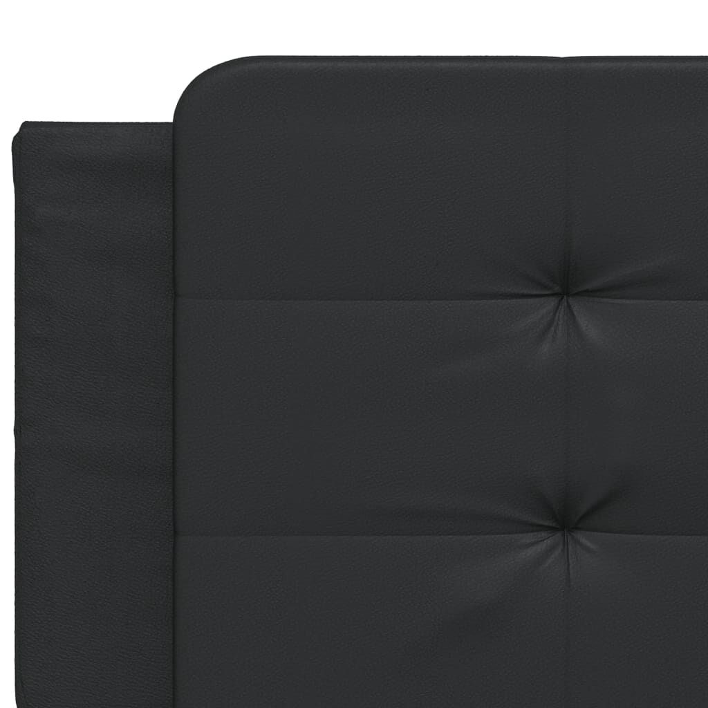 vidaXL Κρεβάτι με Στρώμα Μαύρο 160x200εκ.από Συνθετικό Δέρμα