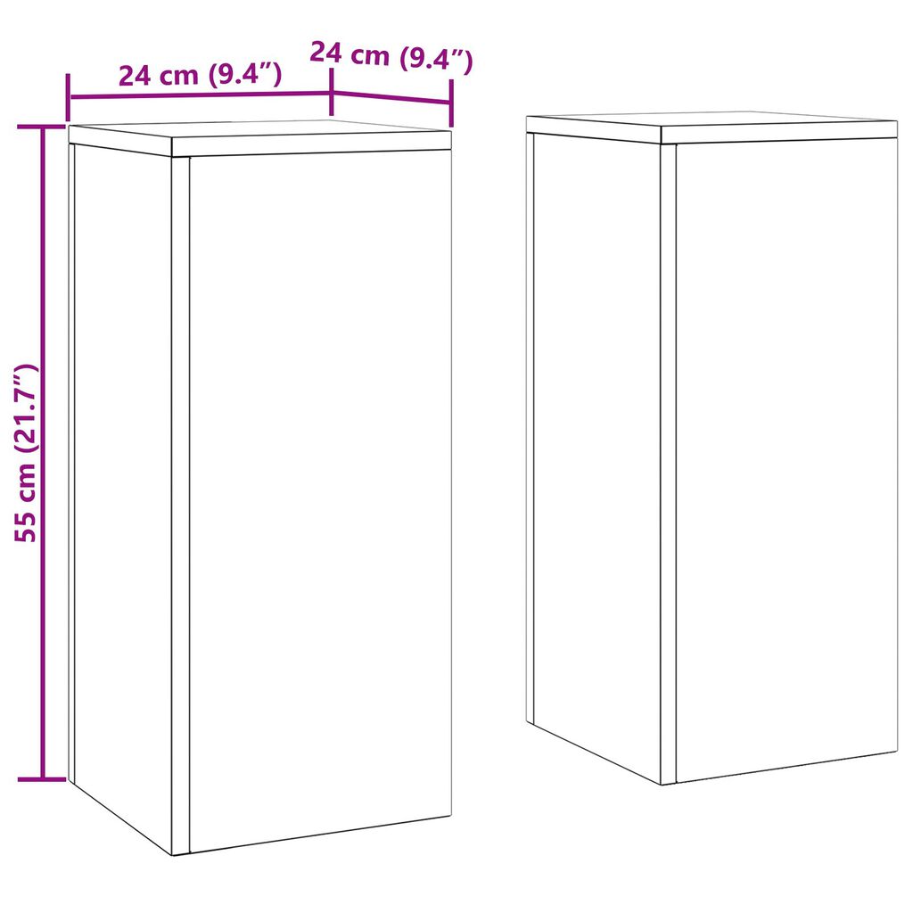 vidaXL Εξωτερικές Σταντ Φυτών σετ 2 σε λευκό, 24x24x55 εκ, Ατσάλι