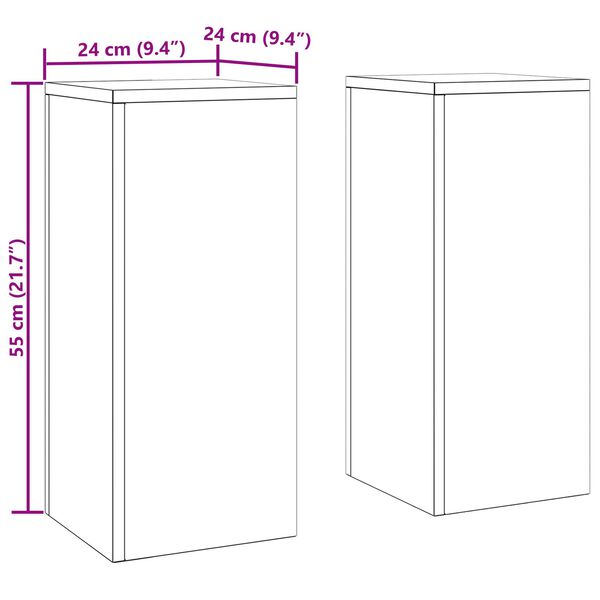 vidaXL Εξωτερικές Σταντ Φυτών σετ 2 σε λευκό, 24x24x55 εκ, Ατσάλι
