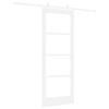 vidaXL Συρόμενη Πόρτα Λευκό 78 x 202 εκ. Μασίφ ξύλο πεύκου και γυαλί