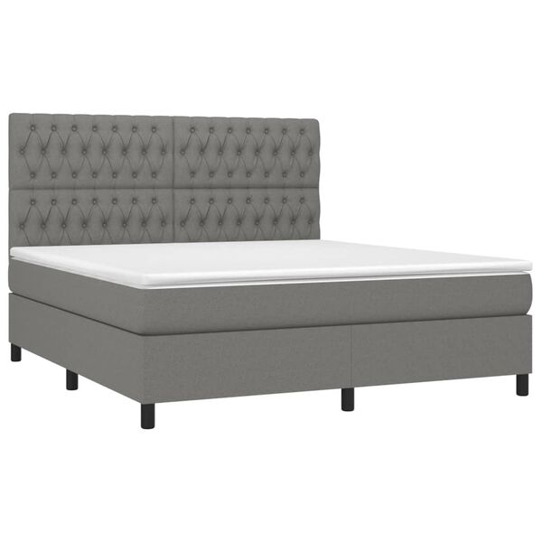 vidaXL &Kappa;&rho;&epsilon;&beta;ά&tau;&iota; Boxspring &mu;&epsilon; &Sigma;&tau;&rho;ώ&mu;&alpha; & LED &Sigma;&kappa;.&Gamma;&kappa;&rho;&iota; 180x200 &epsilon;&kappa; &Upsilon;&phi;&alpha;&sigma;&mu;ά&tau;&iota;&nu;&omicron;