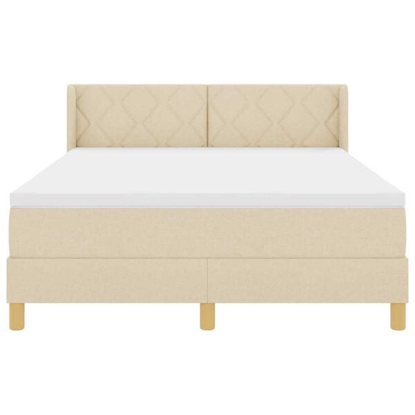 vidaXL Κρεβάτι με Ελατήρια με στρώμα Κρεμ 160 x 200 cm ύφασμα