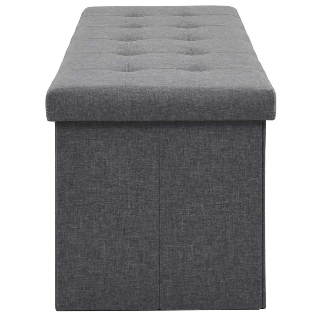 vidaXL Πάγκος Αποθήκευσης Σκούρο Γκρι 150 x 38 x 38 εκ. Συνθετικό Λινό