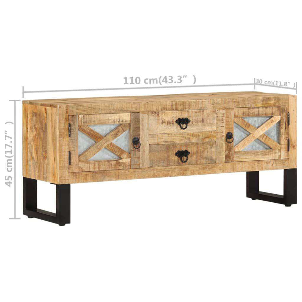 vidaXL Έπιπλο Τηλεόρασης 110 x 30 x 45 εκ. από Ακατέργαστο Ξύλο Μάνγκο