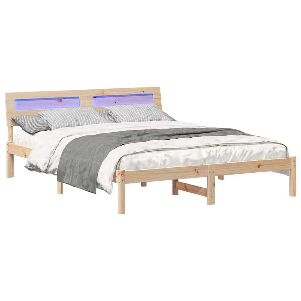 vidaXL Σκελετός Κρεβατιού Καφέ 160 x 200 cm Μασίφ ξύλο πεύκου