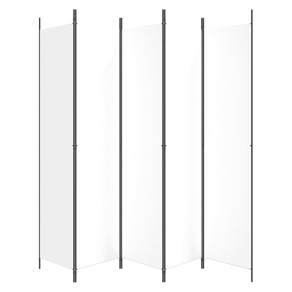 vidaXL Διαχωριστικό Δωματίου με 5 Πάνελ Λευκό 250x220 εκ. από Ύφασμα