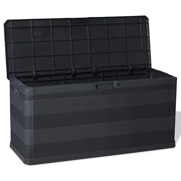 vidaXL Μπαούλο Αποθήκευσης Κήπου Μαύρο 117 x 45 x 56 εκ.