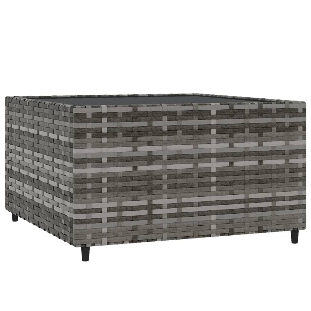 vidaXL Τραπέζάκι Κήπου Τετράγωνο Γκρι 50x50x30 εκ. από Συνθετικό Ρατάν