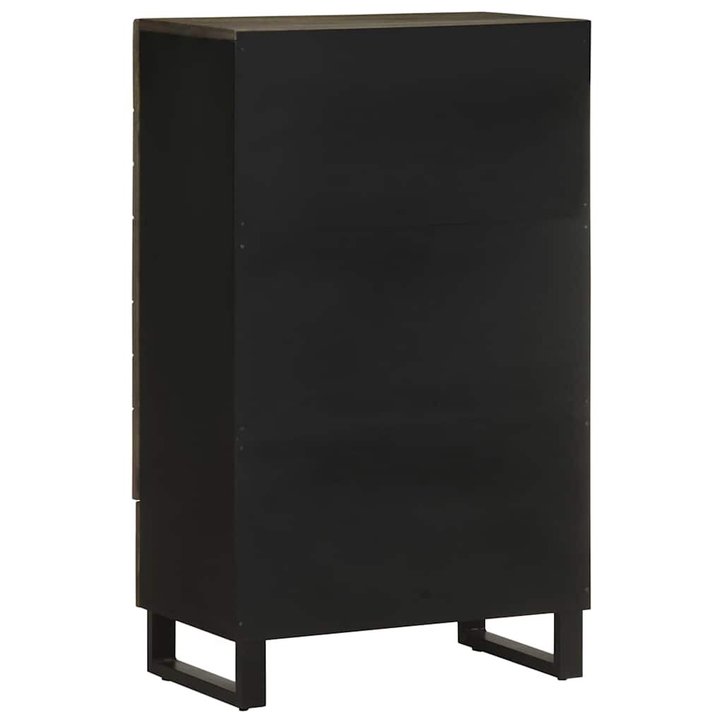 vidaXL Ντουλάπι Μαύρο 60 x 33 x 110 εκ. από Μασίφ Ξύλο Μάνγκο