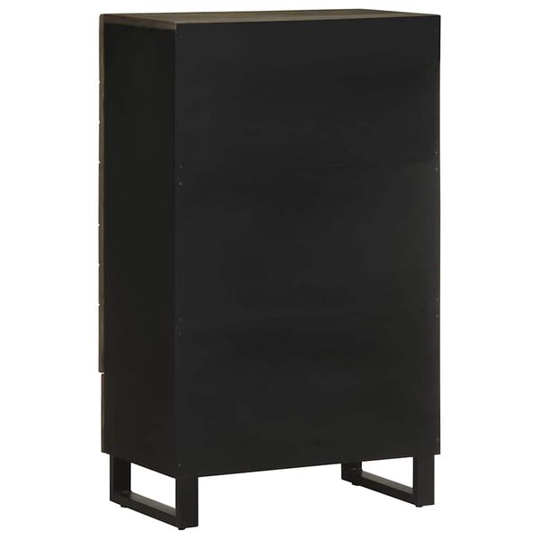 vidaXL Ντουλάπι Μαύρο 60 x 33 x 110 εκ. από Μασίφ Ξύλο Μάνγκο