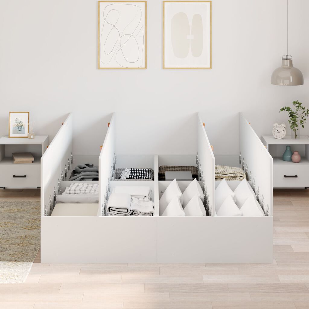 vidaXL Κρεβάτι αποθήκευσης Λευκό 160x200 εκ