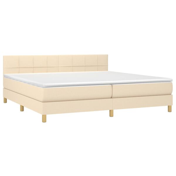 vidaXL &Kappa;&rho;&epsilon;&beta;ά&tau;&iota; Boxspring &mu;&epsilon; &Sigma;&tau;&rho;ώ&mu;&alpha; &Kappa;&rho;&epsilon;&mu; 200x200 &epsilon;&kappa;. &Upsilon;&phi;&alpha;&sigma;&mu;ά&tau;&iota;&nu;&omicron;