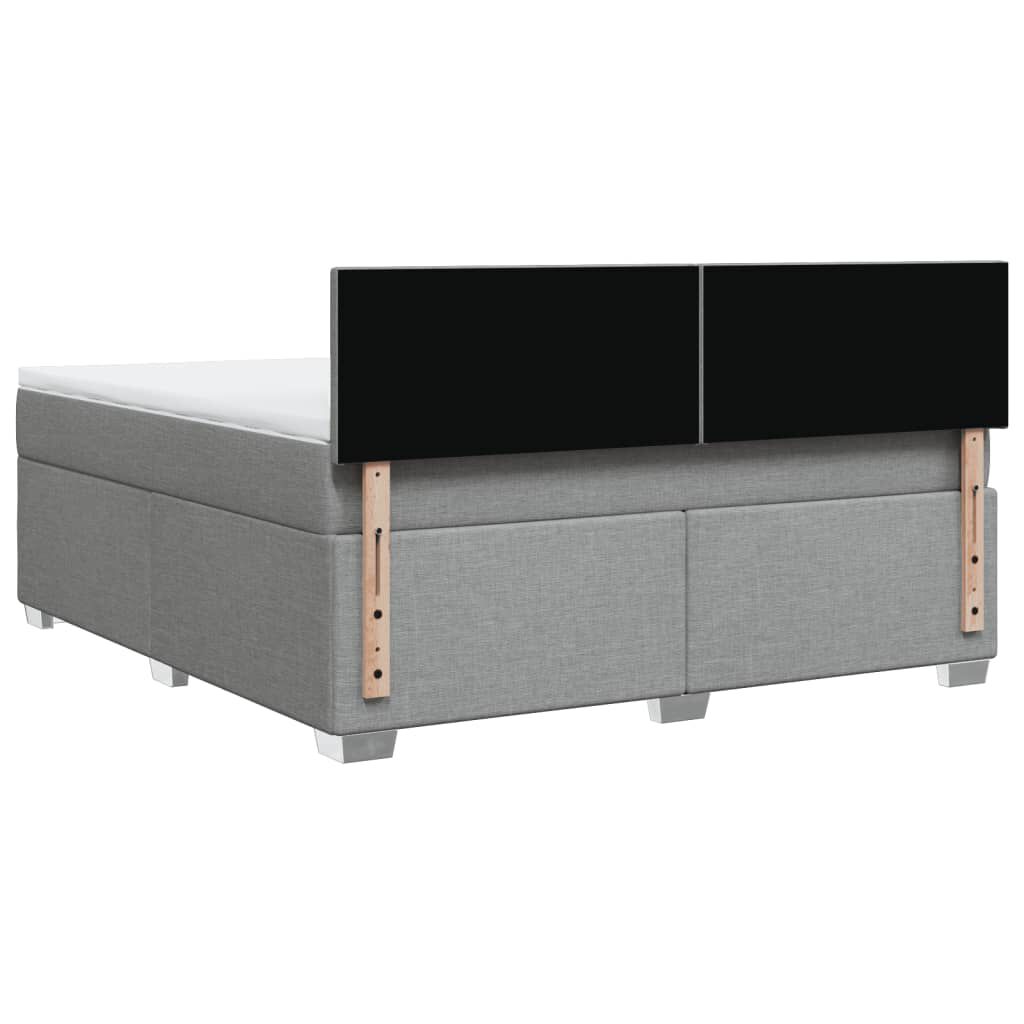 vidaXL Κρεβάτι Boxspring με Στρώμα Ανοιχτό Γκρι 180x200 εκ. Υφασμάτινο