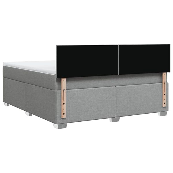 vidaXL Κρεβάτι Boxspring με Στρώμα Ανοιχτό Γκρι 180x200 εκ. Υφασμάτινο