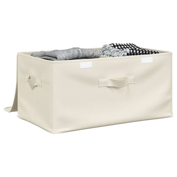 vidaXL Κουτιά Αποθήκευσης 2 τεμ. Κρεμ 43 x 34 x 23 εκ. Υφασμάτινα