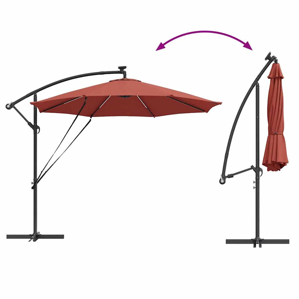 vidaXL Ομπρέλα Cantilever Banana Τερακότα 294 x 294 x 248 cm