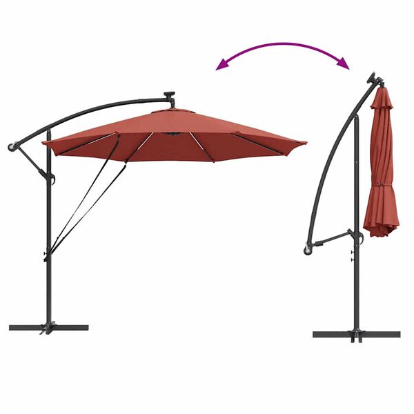 vidaXL Ομπρέλα Cantilever Banana Τερακότα 294 x 294 x 248 cm