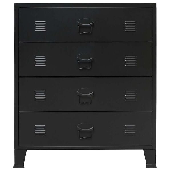 vidaXL Συρταριέρα με Βιομηχανικό Στιλ Μαύρη 78 x 40 x 93 εκ. Μεταλλική