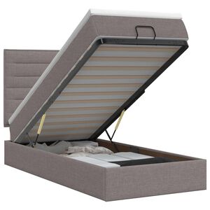 vidaXL &Kappa;&rho;&epsilon;&beta;ά&tau;&iota; Ottoman &mu;&epsilon; &sigma;&tau;&rho;ώ&mu;&alpha; &mu;&epsilon; &kappa;&epsilon;&phi;&alpha;&lambda;ά&rho;&iota; Taupe 80 x 200 cm Ύ&phi;&alpha;&sigma;&mu;&alpha;