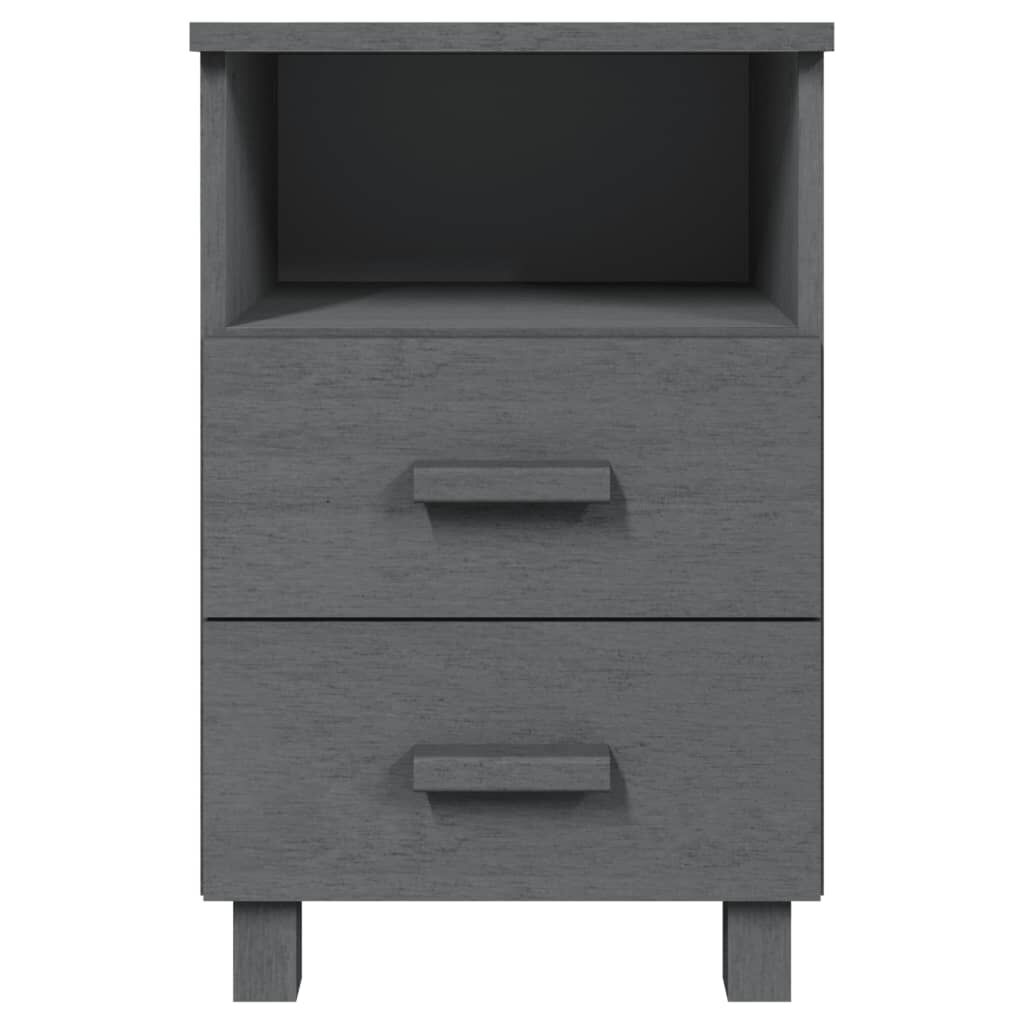 vidaXL Κομοδίνο HAMAR Γκρι 40x35x62 εκ. από Μασίφ Ξύλο Πεύκου