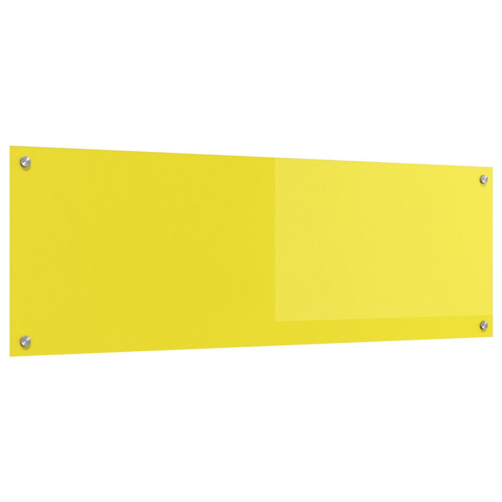 vidaXL Πίσω Τοίχος Κουζίνας Κίτρινος 120x40x0,6 εκ Γυαλί Ανοξείδωτο