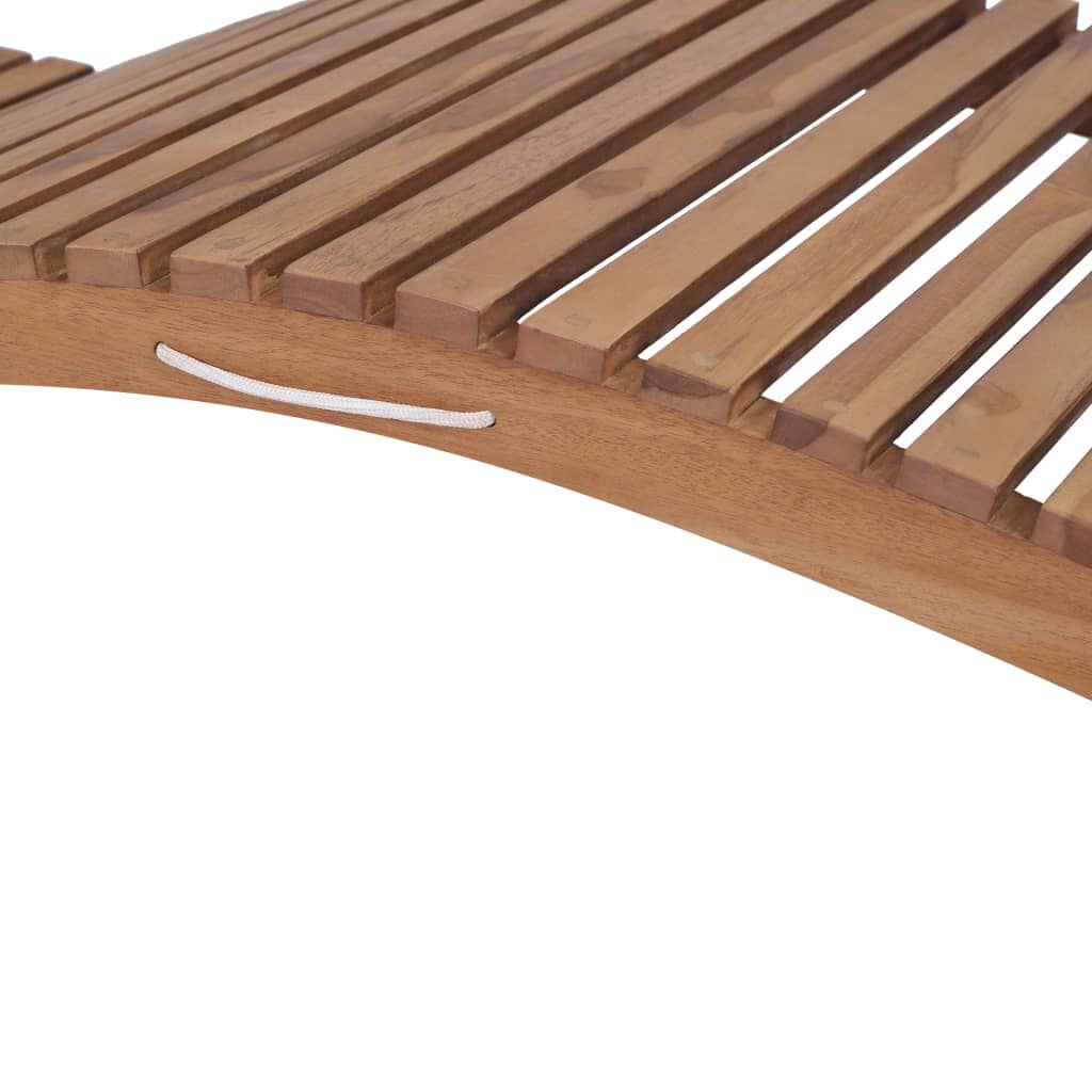 vidaXL Ξαπλώστρα Πτυσσόμενη από Μασίφ Ξύλο Teak