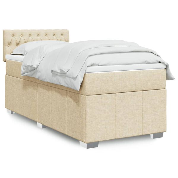 vidaXL &Kappa;&rho;&epsilon;&beta;ά&tau;&iota; Boxspring &mu;&epsilon; &Sigma;&tau;&rho;ώ&mu;&alpha; &Kappa;&rho;&epsilon;&mu; 90x200 &epsilon;&kappa;.&Upsilon;&phi;&alpha;&sigma;&mu;ά&tau;&iota;&nu;&omicron;