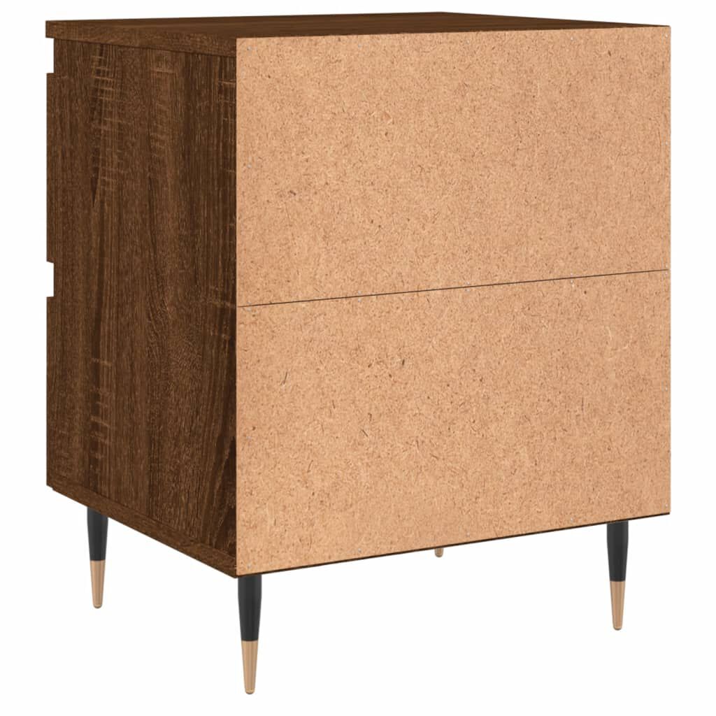 vidaXL Κομοδίνα 2 τεμ. Καφέ Δρυς 40x35x50 εκ. από Επεξεργασμένο Ξύλο