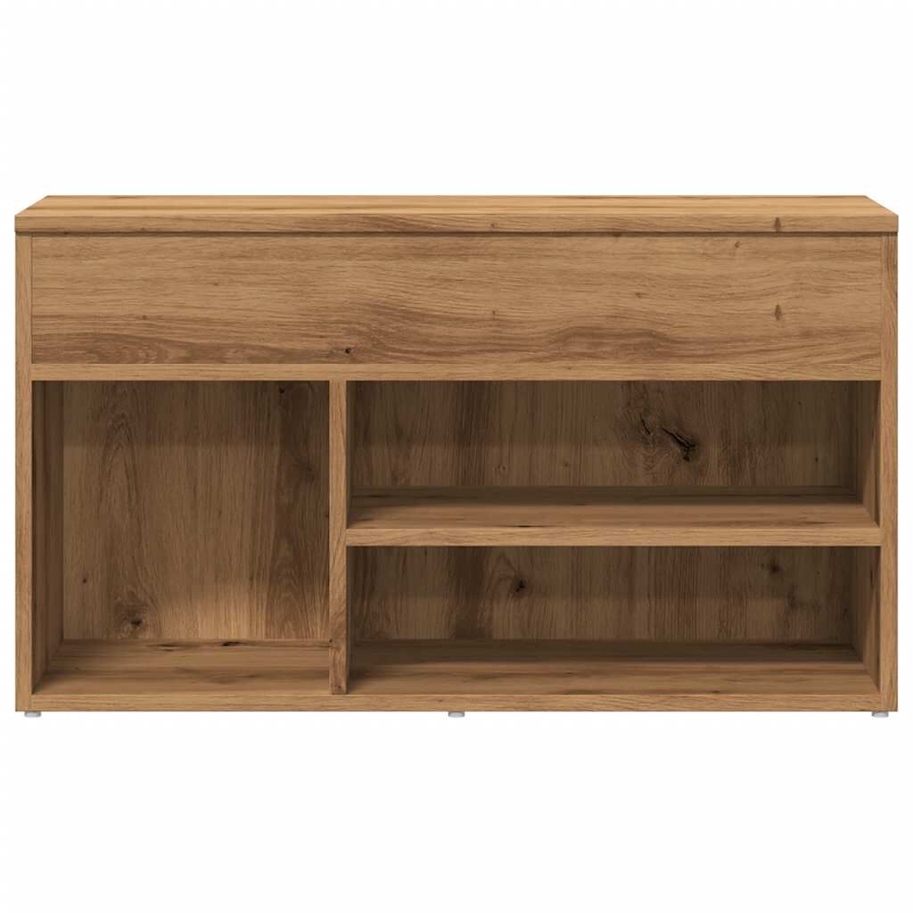 vidaXL Πάγκος Παπουτσιών τεχνίτης Δρυς 80x30x45 εκ. Επεξεργασμένο Ξύλο