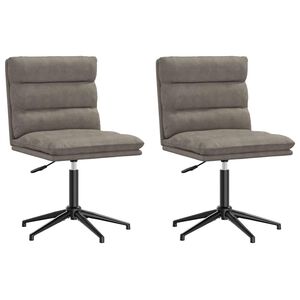 vidaXL Καρέκλες Τραπεζαρίας 2 τεμ. Γκρι Δερματίνη