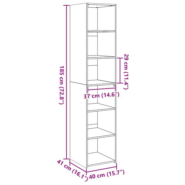 vidaXL Ντουλάπι Καπνιστή Δρυς 40x41x185 εκ. Επεξεργασμένο Ξύλο