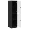 vidaXL Highboard &Mu;&alpha;ύ&rho;&eta; &Omicron;&xi;&upsilon;ά 35 x 37 x 142 &epsilon;&kappa; &Epsilon;&pi;&epsilon;&xi;&epsilon;&rho;&gamma;&alpha;&sigma;&mu;έ&nu;&omicron; &xi;ύ&lambda;&omicron;