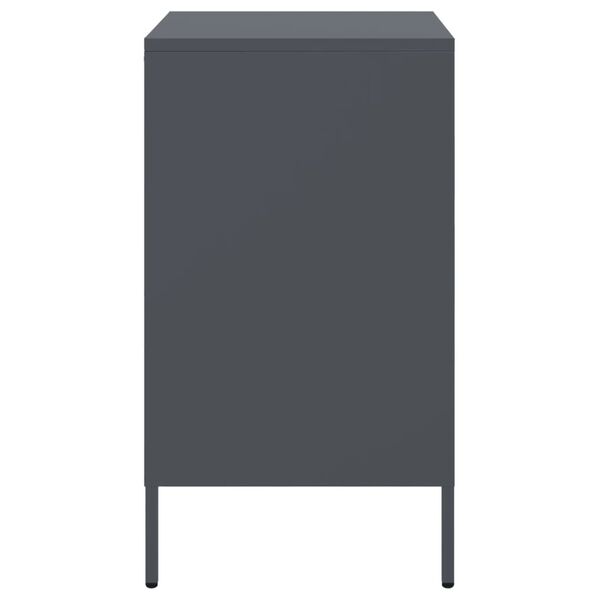 vidaXL Κομοδίνο Ανθρακί 36x39x68 εκ. από Χάλυβα