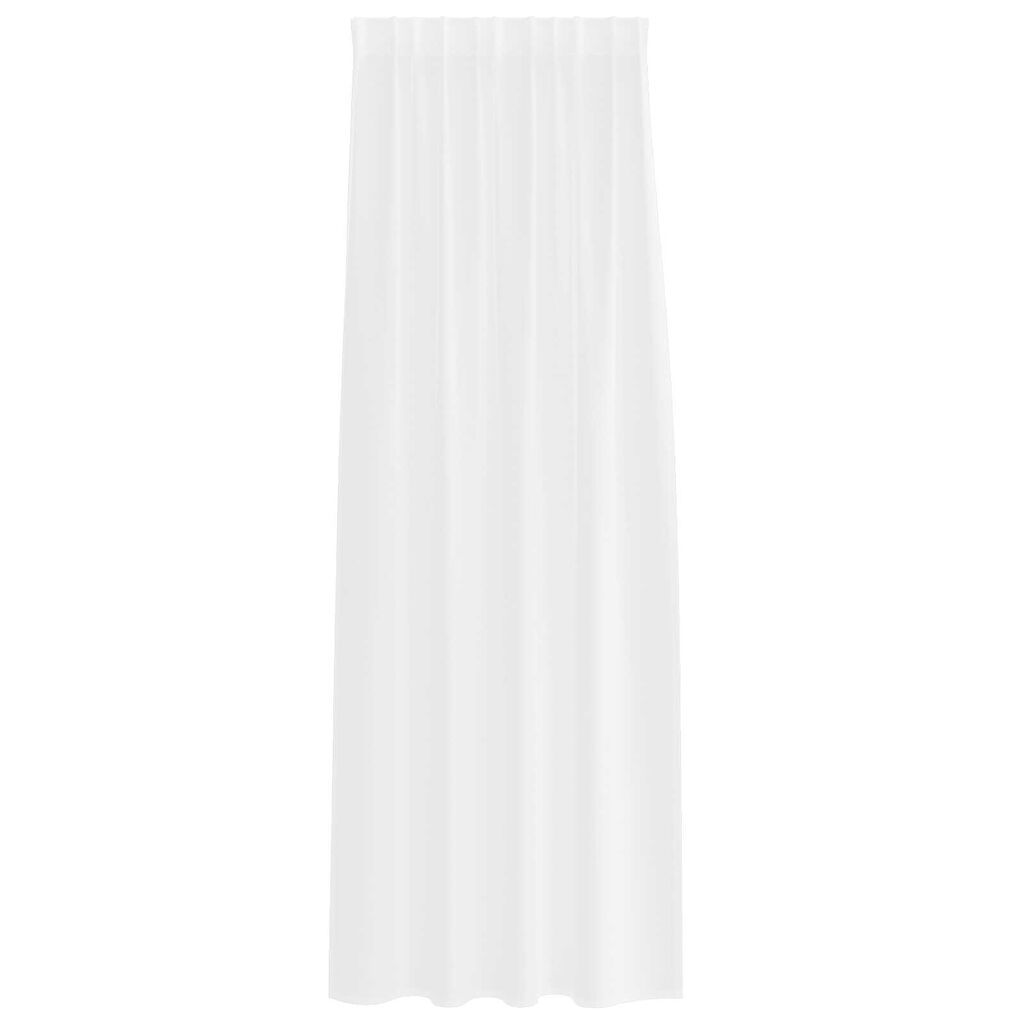 vidaXL Κουρτίνες με κουρτίνες 2 pcs Λευκό 140 x 245 εκ. Πολυεστέρας