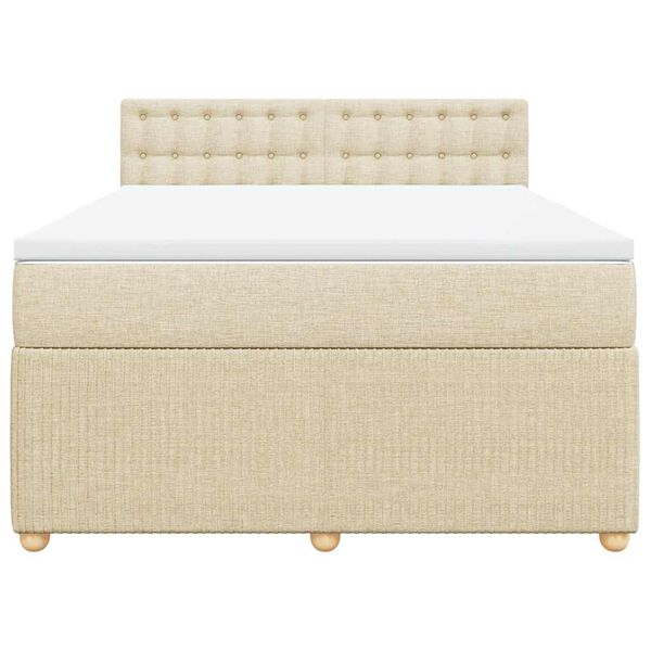vidaXL &Kappa;&rho;&epsilon;&beta;ά&tau;&iota; Boxspring &mu;&epsilon; &Sigma;&tau;&rho;ώ&mu;&alpha; &Kappa;&rho;&epsilon;&mu; 160x200 &epsilon;&kappa;. &Upsilon;&phi;&alpha;&sigma;&mu;ά&tau;&iota;&nu;&omicron;
