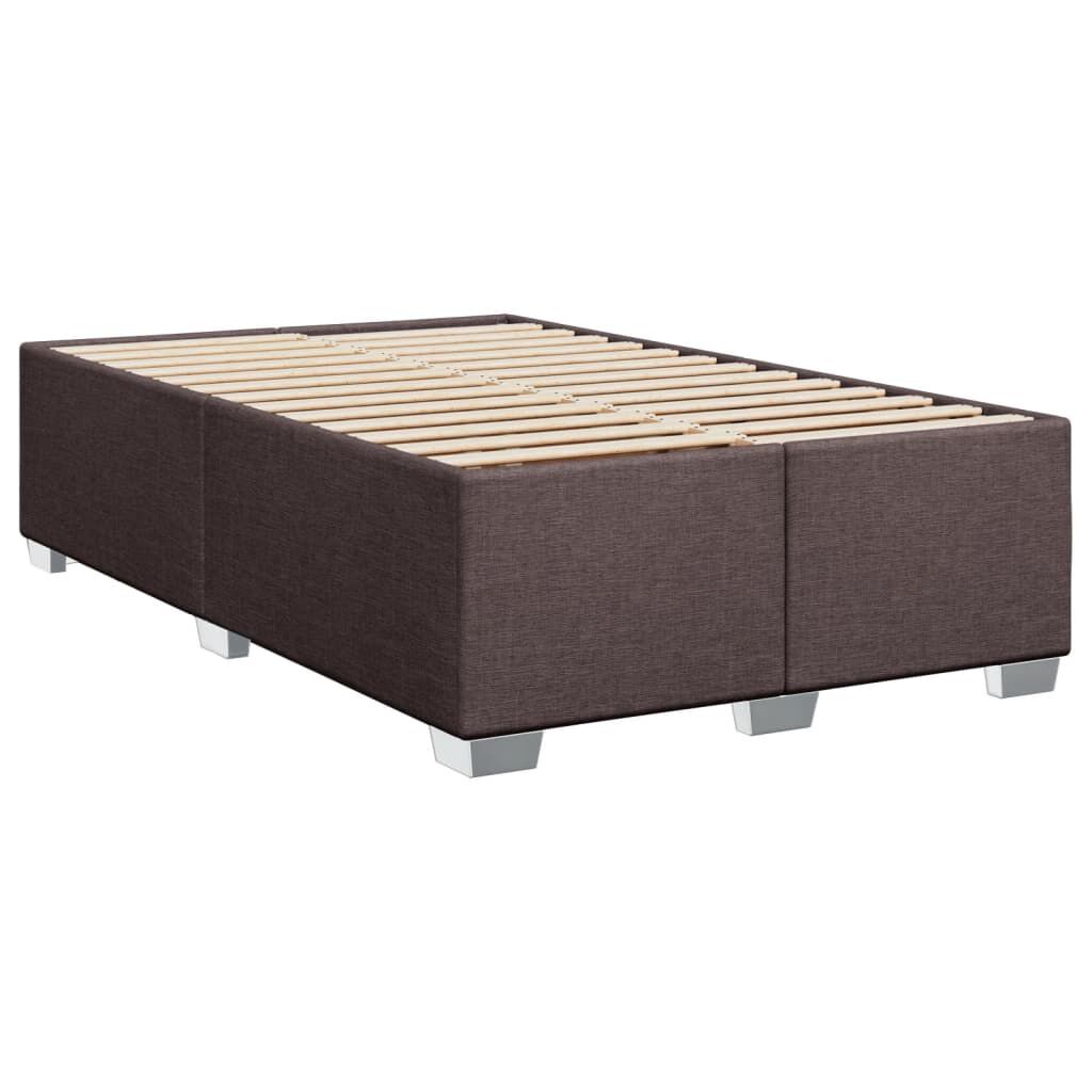 vidaXL Κρεβάτι Boxspring με Στρώμα Σκούρο Καφέ 120x190 εκ Υφασμάτινο