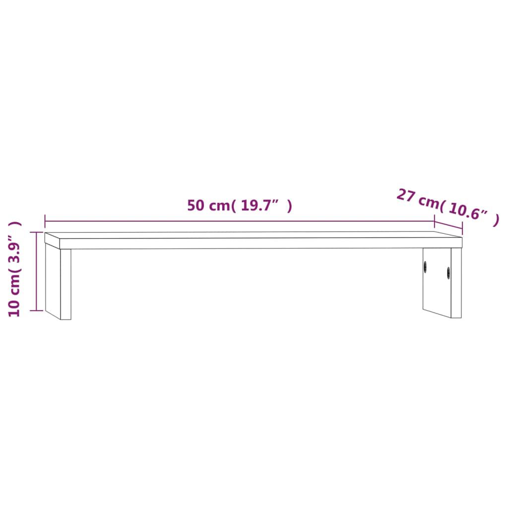 vidaXL Βάση Οθόνης Καφέ 50x27x10 εκ. από Μασίφ Ξύλο Πεύκου