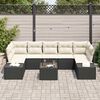 vidaXL Σετ Καναπέ Κήπου 8 pcs Μαύρο Πολυ ράταν