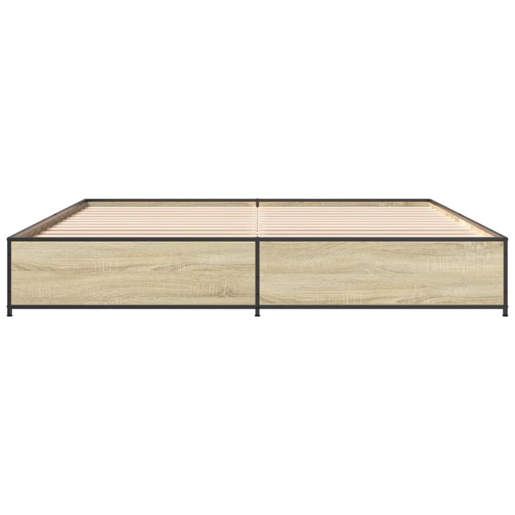 vidaXL Πλαίσιο Κρεβατιού Sonoma Δρυς 180x200 εκ. Επεξ. Ξύλο & Μέταλλο