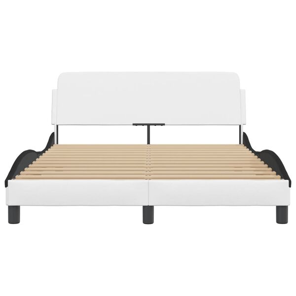 vidaXL Πλαίσιο Κρεβατιού Dover Λευκό/Μαύρο 120x200εκ Συνθ. Δέρμα