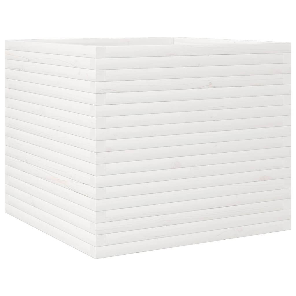 vidaXL Ζαρντινιέρα Λευκή 80x80x68,5 εκ. από Μασίφ Ξύλο Πεύκου