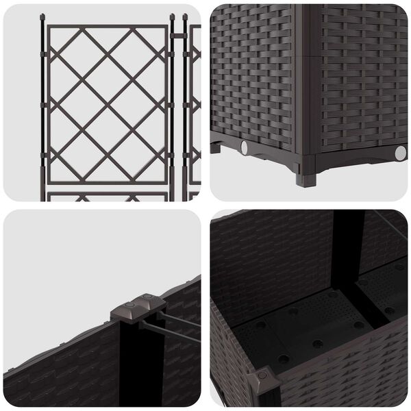 vidaXL Γλάστρα Κήπου με Πλέγμα 3 τμχ Καφέ 80x80x143 εκ