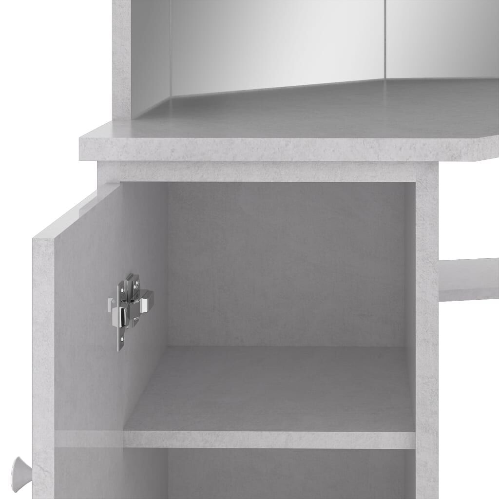 vidaXL Μπουντουάρ Γωνιακό με LED Γκρι Σκυροδ. 111 x 54 x 141,5 εκ.